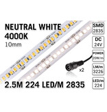 AppLamp ProLine PRO LINE Neutraal Wit Led Strip | 2.5m 224 Leds pm Type 2835 24V Losse Strip - Super bright - 3226 Lumen per meter