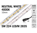 AppLamp ProLine PRO LINE Neutraal Wit Led Strip | 5m 224 Leds pm Type 2835 24V Losse Strip - Super bright - 3226 Lumen per meter