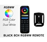 MiLight Zwarte MiLight RGB+ DualWhite (RGB+CT) hand afstandsbediening,  8-zones, RF, 2xAAA