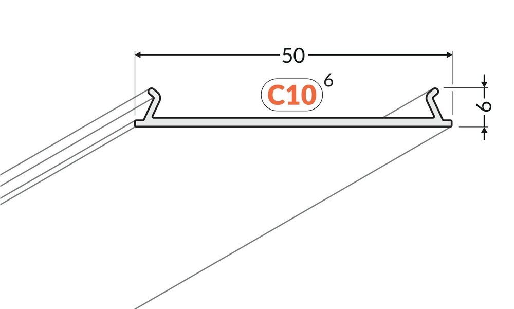 Cover C10 Basic Melkwit Clickon | Economisch Diffuser met Egale lichtspreiding, lengte 1m of 2m