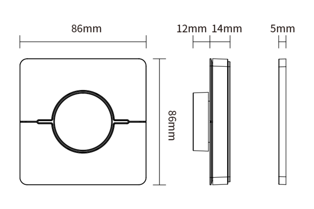MiLight Draadloze dual white draaiknop wanddimmer, 4 instelbare scène knoppen,  RF 1 kanaal voor Miboxer dimmer module, dual white lampen en controllers - Zwart