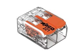 Wago 2 Pin Soldeervrije Wago Lasklem.  Geschikte draaddikte 0.2 t/m 4mm²