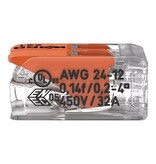 Wago 2 Pin Soldeervrije Wago Lasklem. Geschikte draaddikte 0.2 t/m 4mm².