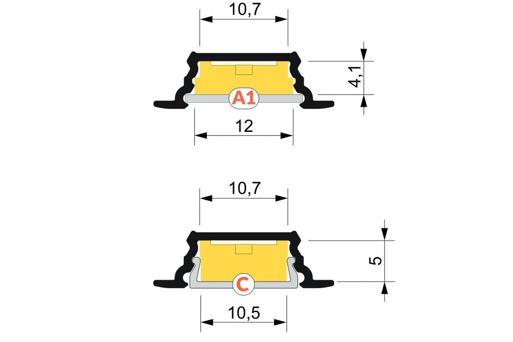 LINEA10 V2 10mm Verzonken Led Profiel 2m