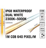 AppLamp ProLine 1m IP68 PRO LINE COB Dual Wit 2300K~5000K CCT Led Strip |  COB 640 Pixels pm 24V - Losse Strip