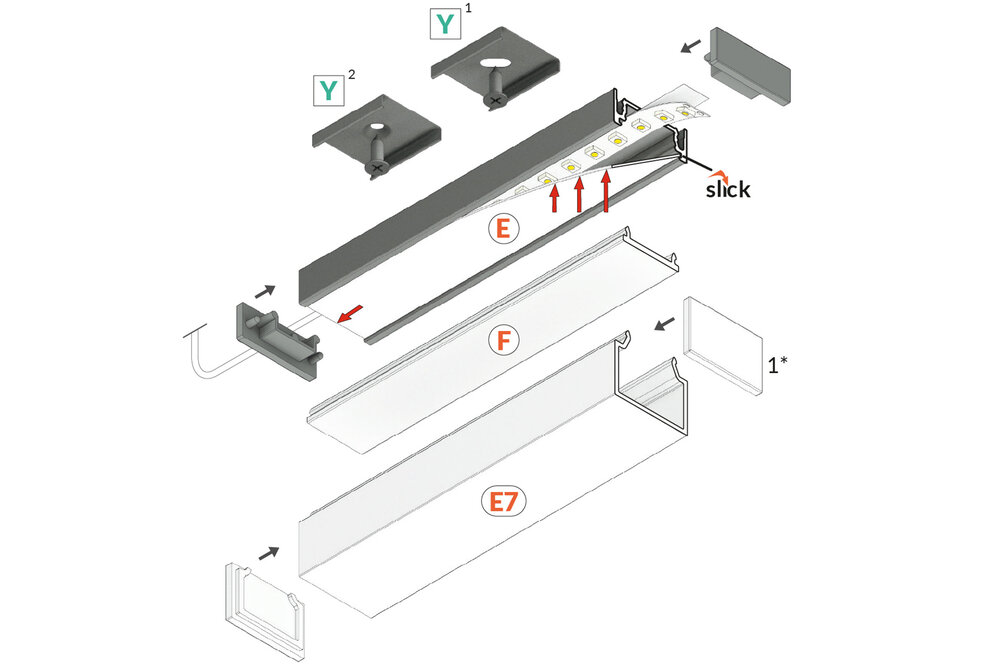 LINO 14mm Led Profiel Opbouw 2m