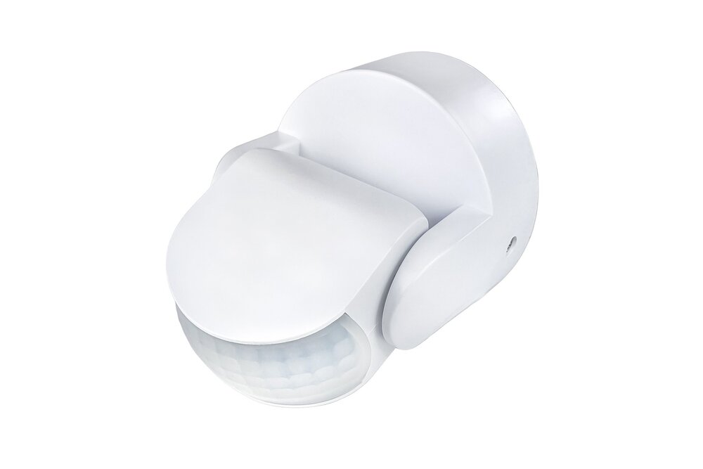 WorldUniqueen IP65 Waterbestendige Kantelbare 230 Volt inbouw PIR bewegingssensor 1200W | 10 sec tot 15 min | 12m bereik - Wit