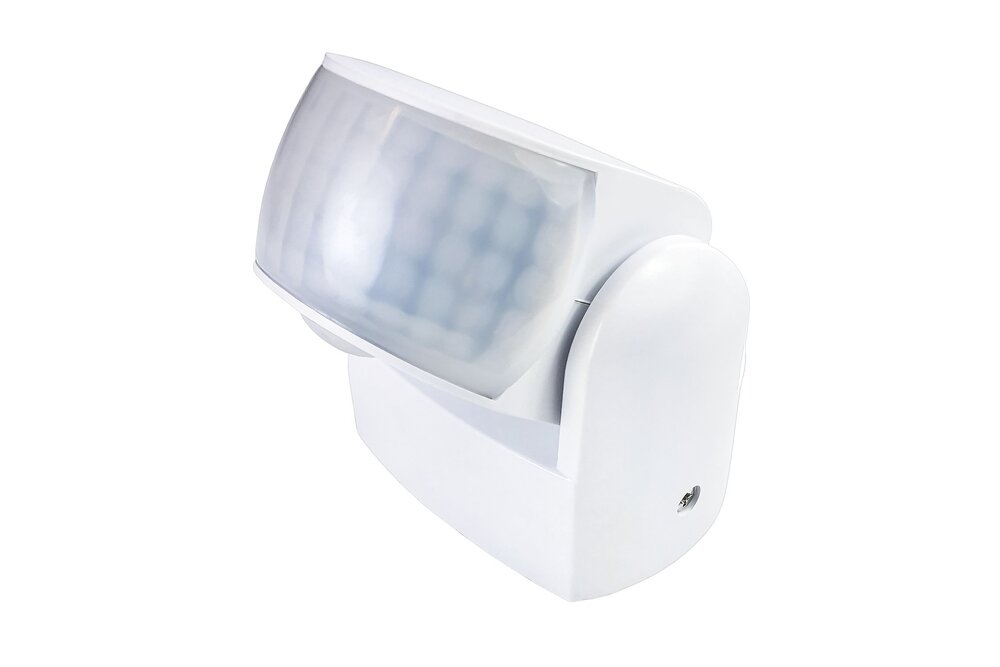 WorldUniqueen IP65 Waterbestendige Kantelbare 230 Volt inbouw PIR bewegingssensor 1200W | 10 sec tot 15 min | 12m bereik - Wit