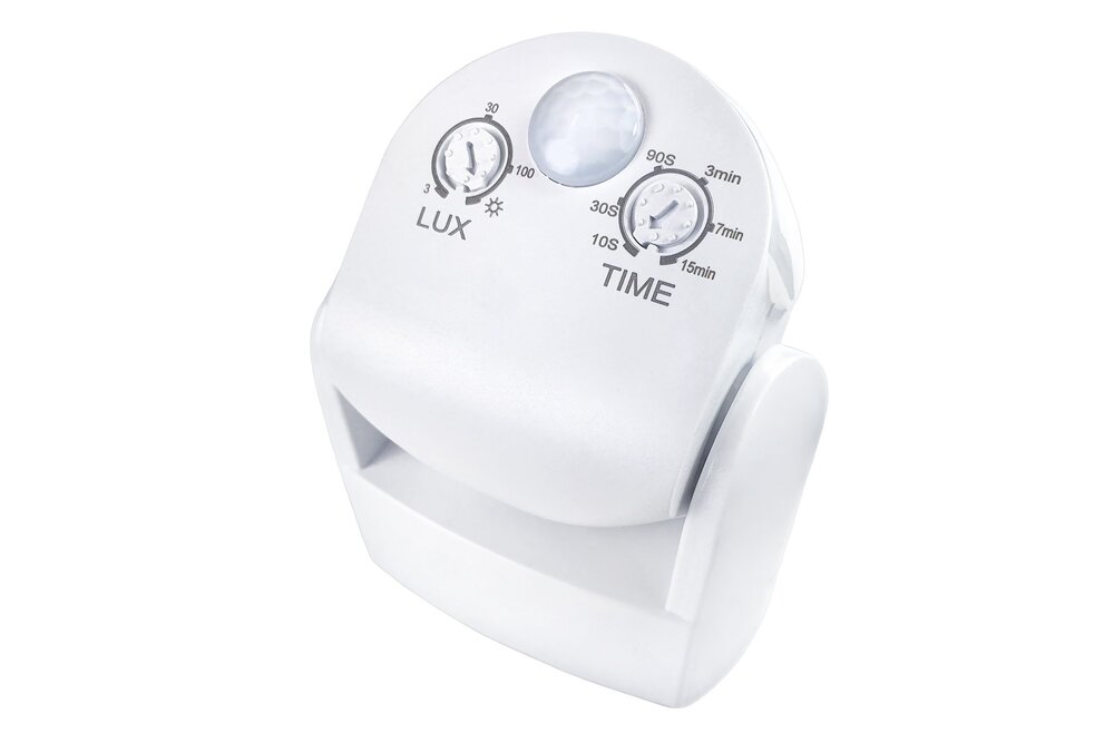 WorldUniqueen IP65 Waterbestendige Kantelbare 230 Volt inbouw PIR bewegingssensor 1200W | 10 sec tot 15 min | 12m bereik - Wit