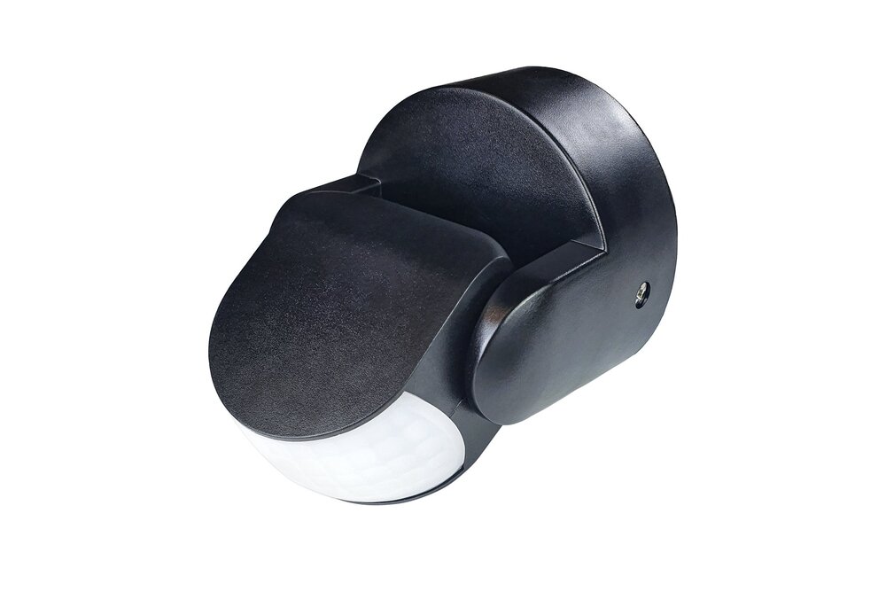 Applamp IP65 Waterbestendige Kantelbare 230 Volt inbouw PIR bewegingssensor 1200W | 10 sec tot 15 min | 12m bereik -  Zwart