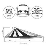 Applamp IP65 Waterbestendige Kantelbare 230 Volt inbouw PIR bewegingssensor 1200W | 10 sec tot 15 min | 12m bereik -  Zwart