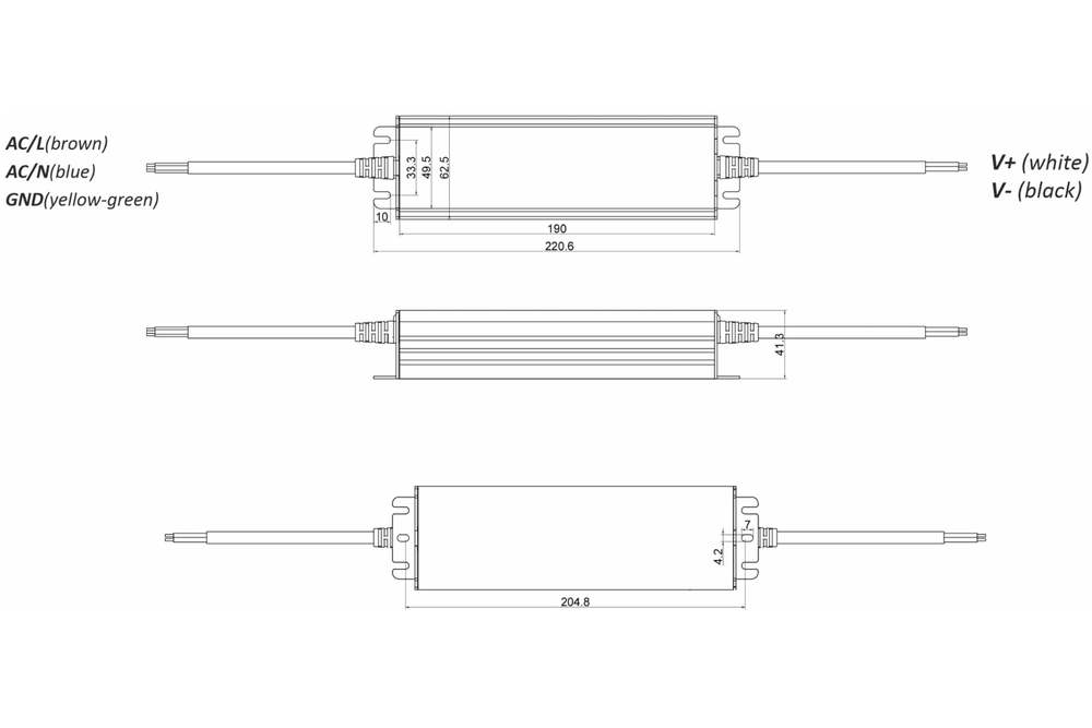 POS-POWER POS-Power Waterdichte voeding DC 48V 240 Watt 5 Ampère