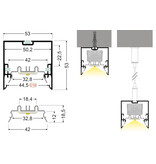 LUMAX502 V2 53mm opbouw Led Profiel 2m