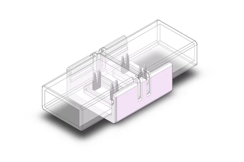 IP68 Waterdichte COB LED koppelstuk voor enkelkleurige ledstrips, soldeervrij. Voor 10mm ledstrips