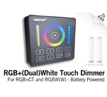 MiLight Zwarte RGB+ DualWhite (RGB+CT) Touch Wandbediening Opbouw, 1-Zone, RF, 2xAAA