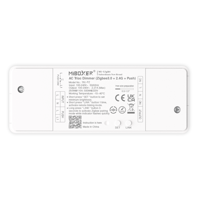 MiLight Miboxer 230Volt Triac Dimmer module RF draadloos  + Zigbee 3.0  + Push  dimmen | Hoog vermogen 500W