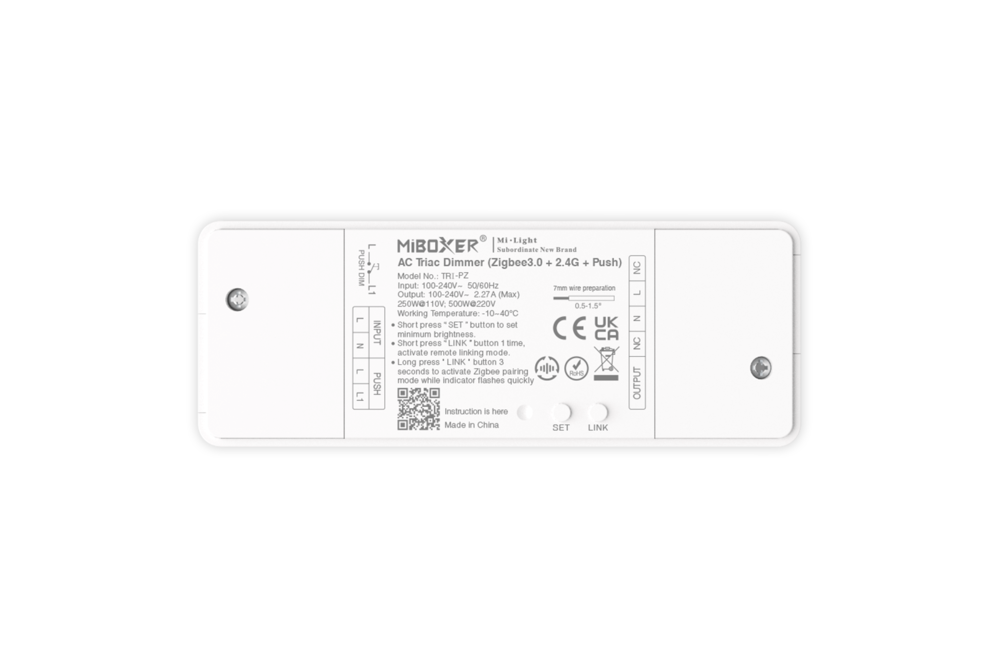MiLight Miboxer 230Volt Triac Dimmer module RF draadloos  + Zigbee 3.0  + Push  dimmen | Hoog vermogen 500W