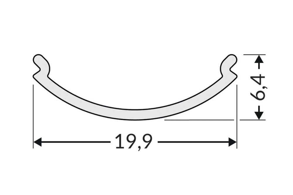 Cover D1 Click  halfronde  Cover in 1m of 2m lengte