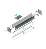 PLEX12 CL 12mm Led Profiel Opbouw 2m