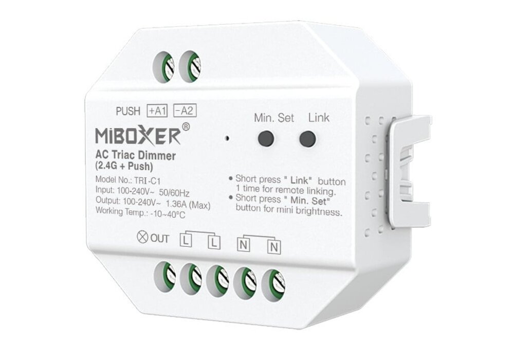 MiLight Miboxer 230 Volt Triac Dimmer module voor afstandsbediening en drukknop