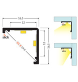 ANGLE12 DUO 12mm Opbouw Led Profiel 1m-2m