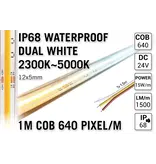 AppLamp ProLine 1m IP68 PRO LINE COB Dual Wit 2300K~5000K CCT Led Strip |  COB 640 Pixels pm 24V - Losse Strip