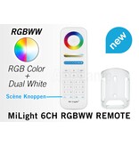 MiLight MiLight RGB+ DualWhite (RGB+CT) Touch  hand afstandsbediening,  6-zones, 4  scene knoppen, RF, 2xAAA