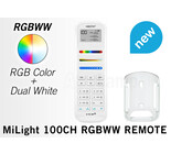 MiLight MiLight RGB+ DualWhite (RGB+CT) hand afstandsbediening,  100-zones, RF, 2xAAA