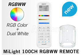 MiLight MiLight RGB+ DualWhite (RGB+CT) hand afstandsbediening,  100-zones, RF, 2xAAA