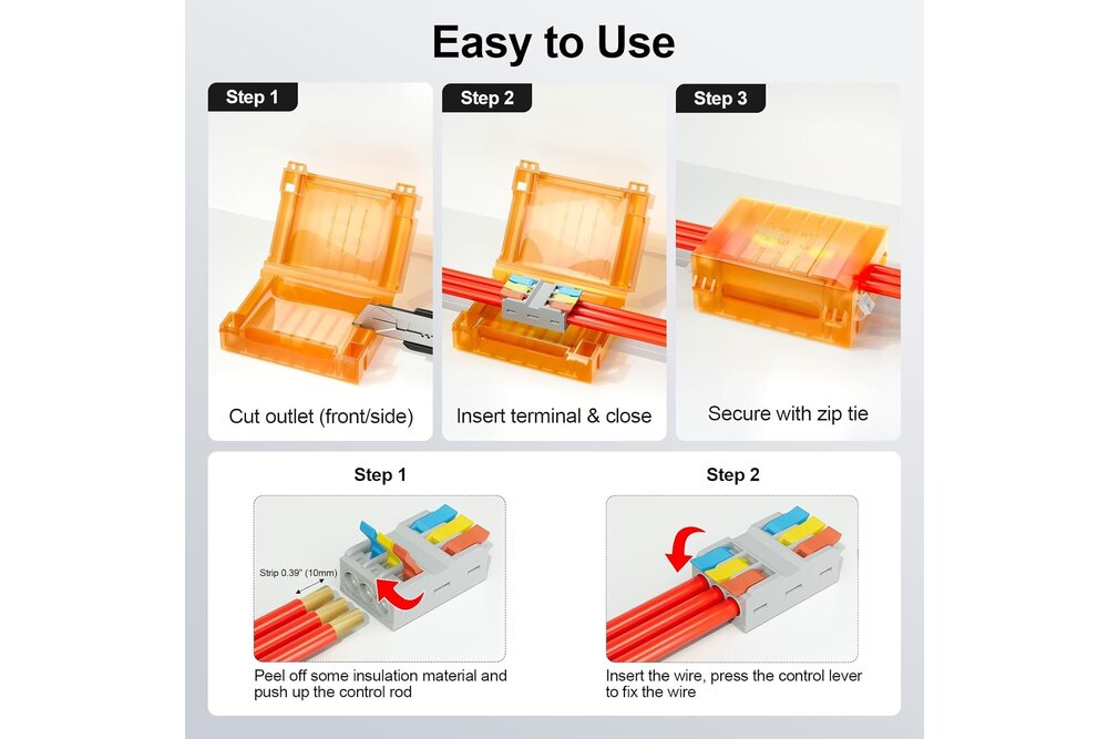 AppLamp Waterdichte Gelbox met 2-Pins INOUT WAGO