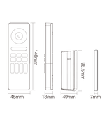 MiLight C5 Zwarte Touch Remote RGB+Dual White,  Mi-Light  RGBWW met 4-kanalen