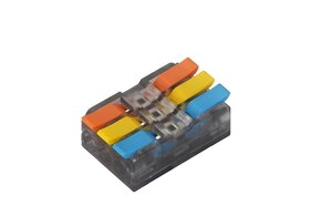 3 Pin INOUT Soldeervrije Wago Lasklem, 5 of 10  stuks.  Geschikte draaddikte 0.5 t/m 4mm²