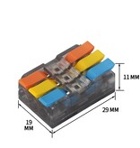 3 Pin INOUT Soldeervrije Wago Lasklem, 5 of 10  stuks.  Geschikte draaddikte 0.5 t/m 4mm²