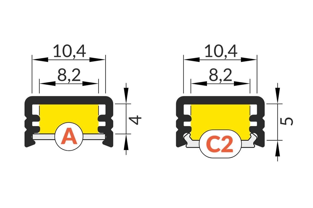 CONTOUR 8mm Led Profiel Opbouw 1m-2m