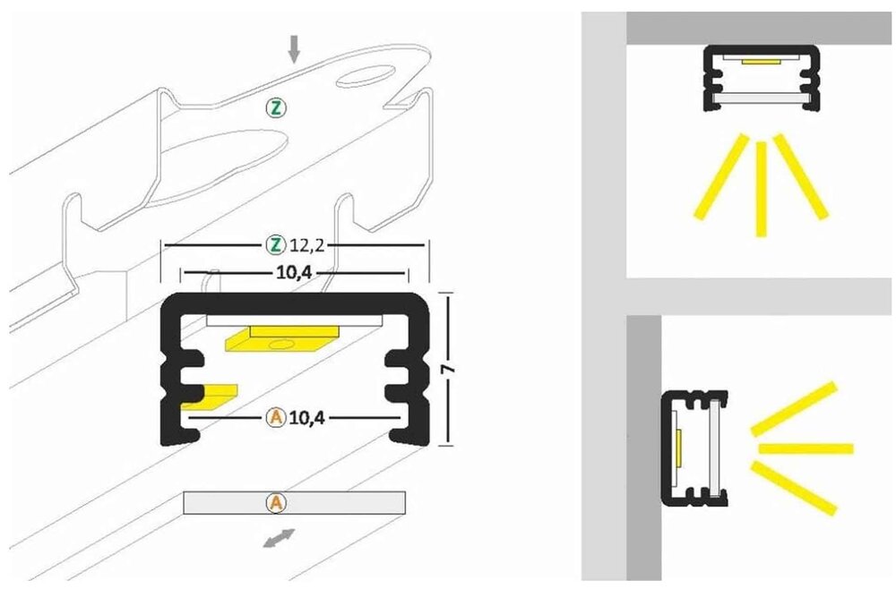 CONTOUR 8mm Led Profiel Opbouw 1m-2m