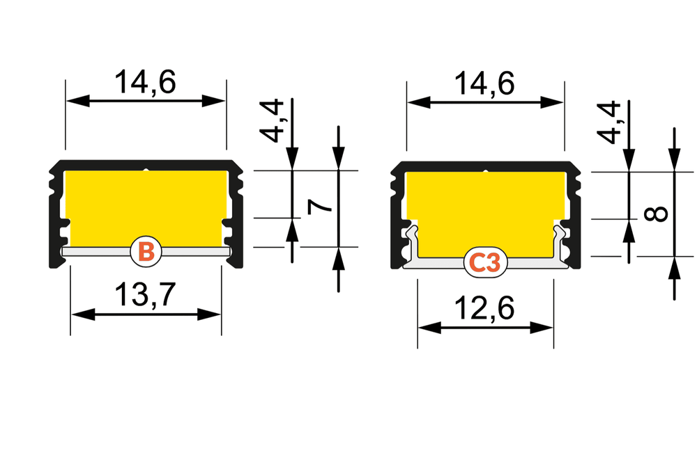 OMNI 14mm Led Profiel Opbouw 2m