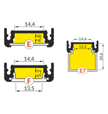 FLUID 14mm Led Profiel Opbouw 1m-2m