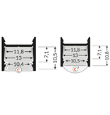 PLEX 12mm Led Profiel Opbouw 2m
