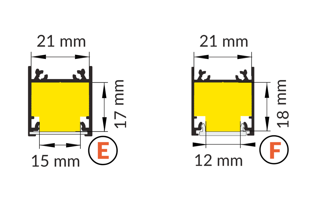 NOVA 20mm Opbouw Led Profiel 1m-2m
