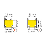 NOVA 20mm Opbouw Led Profiel 1m-2m