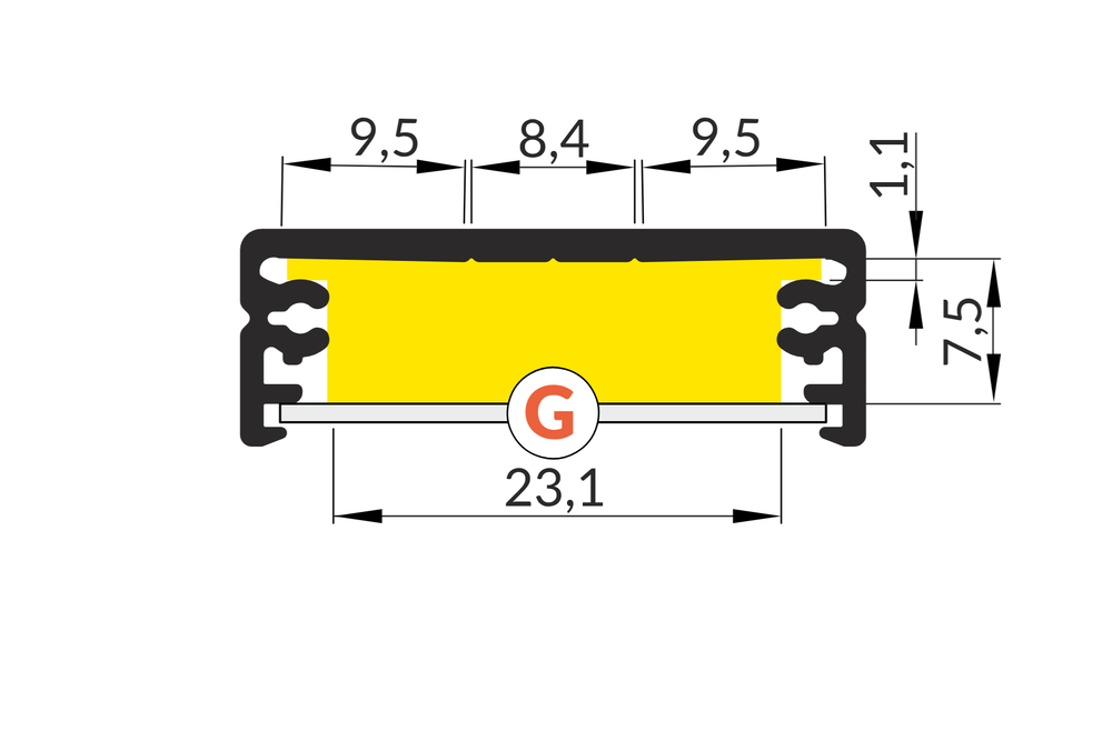 STRETCHED 24mm Led Profiel Opbouw 1m-2m