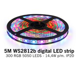AppLamp RGB Dreamcolor SPI Led Strip | WS2812b 5V | 60 Leds pm 5m Type 5050 14,4W pm