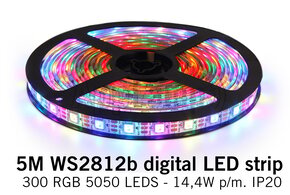 AppLamp RGB Dreamcolor SPI Led Strip | WS2812b 5V | 60 Leds pm 5m Type 5050 14,4W pm