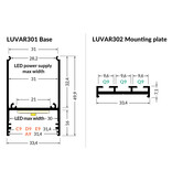 LUVAR 31mm opbouw / hangend Led Profiel 1m-2m