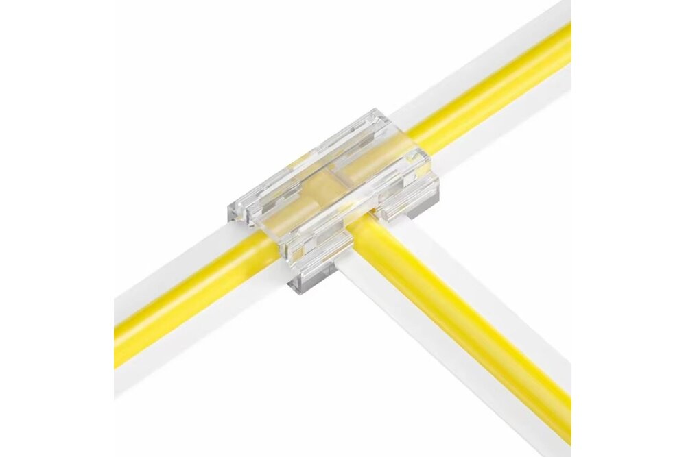 T-Connector Voor Witte COB LED strips, soldeervrij. Voor 8mm ledstrips