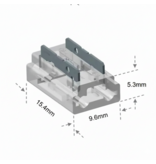 T-Connector Voor Witte COB LED strips, soldeervrij. Voor 8mm ledstrips