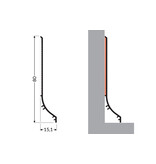 PLINTO Profiel - Opbouw Aluminium Plint 1m-2m