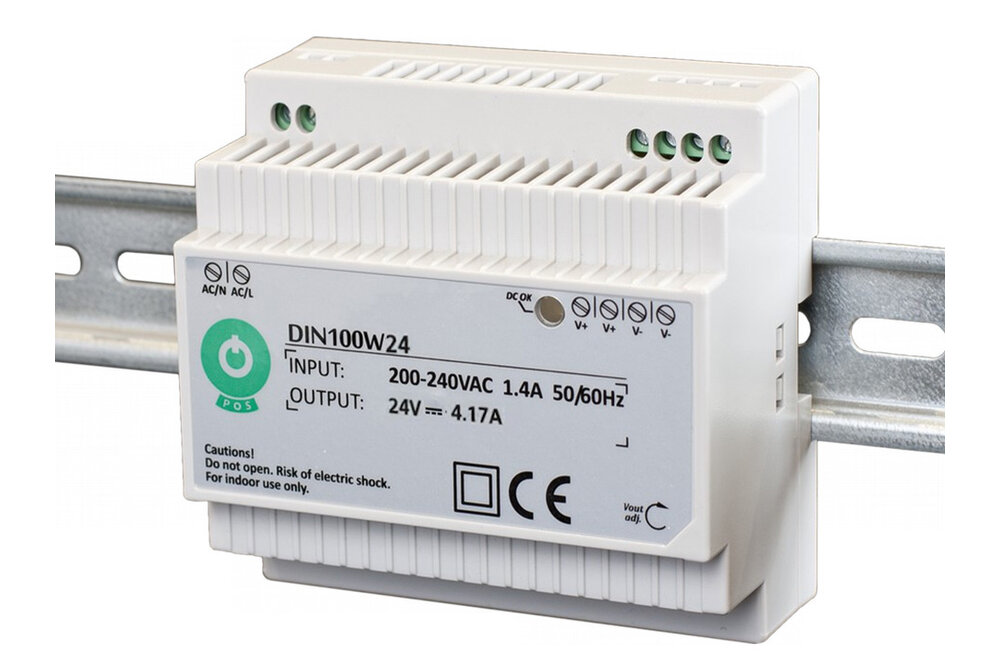 POS POS DIN100W24 - DIN Rail Voeding 24V 100W 4.15 Ampère