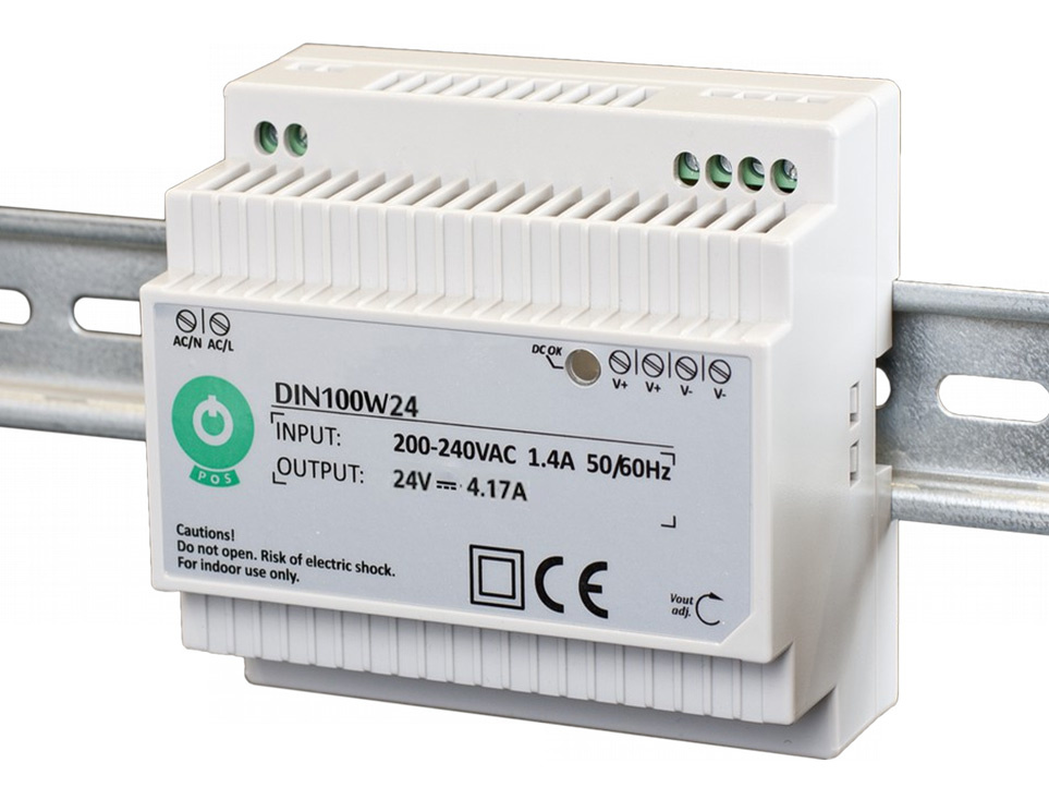 POS POS DIN100W24 - DIN Rail Voeding 24V 100W 4.15 Ampère