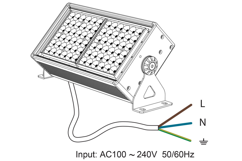 MiLight Mi-Light LED Floodlight RGBWW Kleur + Dual White Waterdicht IP66 - 50Watt - 230Volt